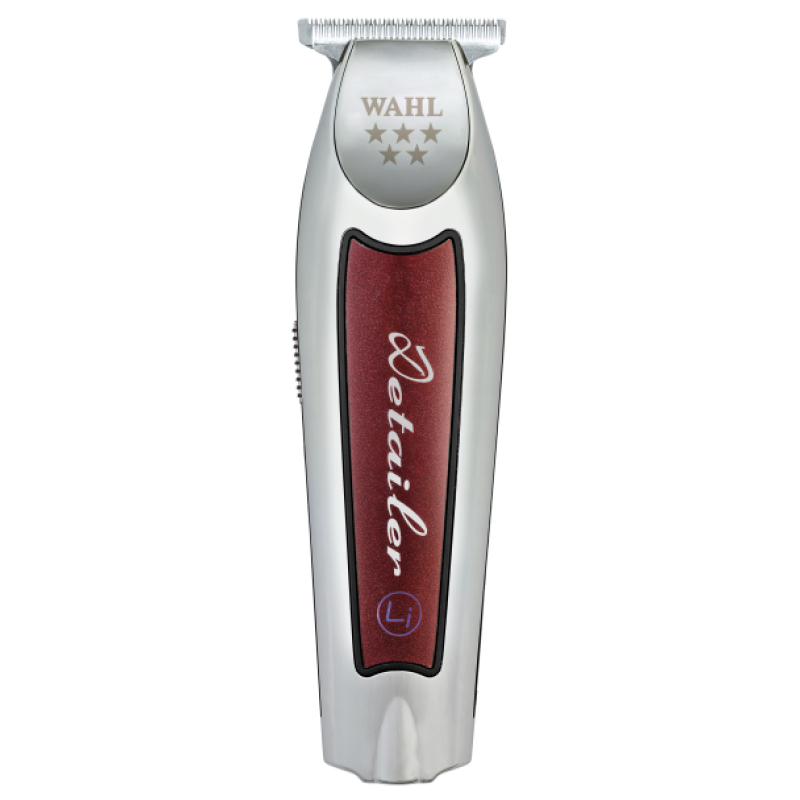 Wahl 5 Star Cordless Detailer Li trimmer featuring a T-wide blade for professional line-ups.