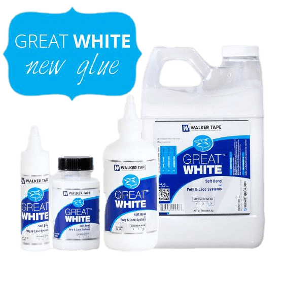 Bottle of Great White Soft Bond hair extension adhesive