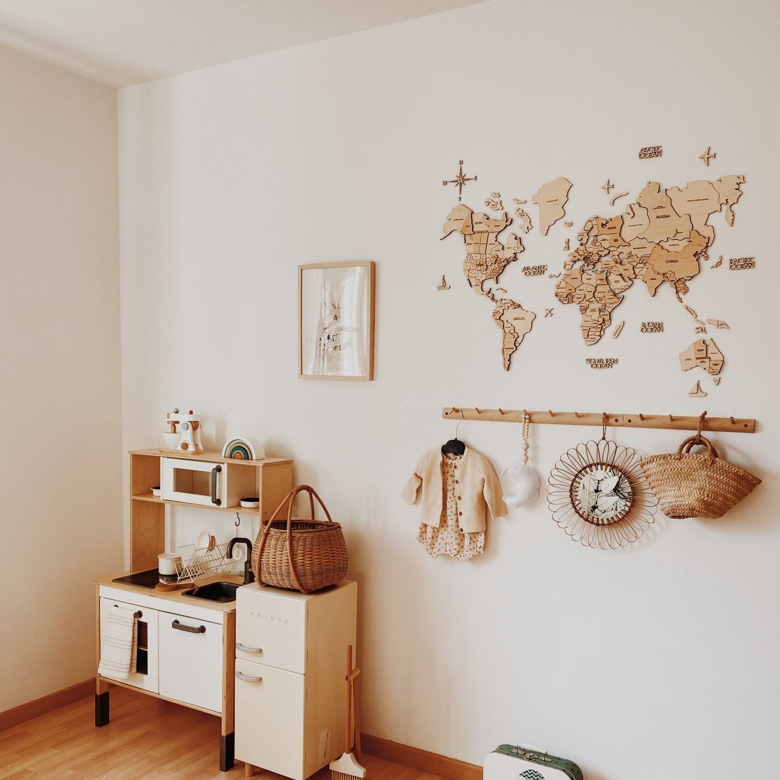 Wooden World Map Wall Art for Bedroom - Eco-Conscious Decor