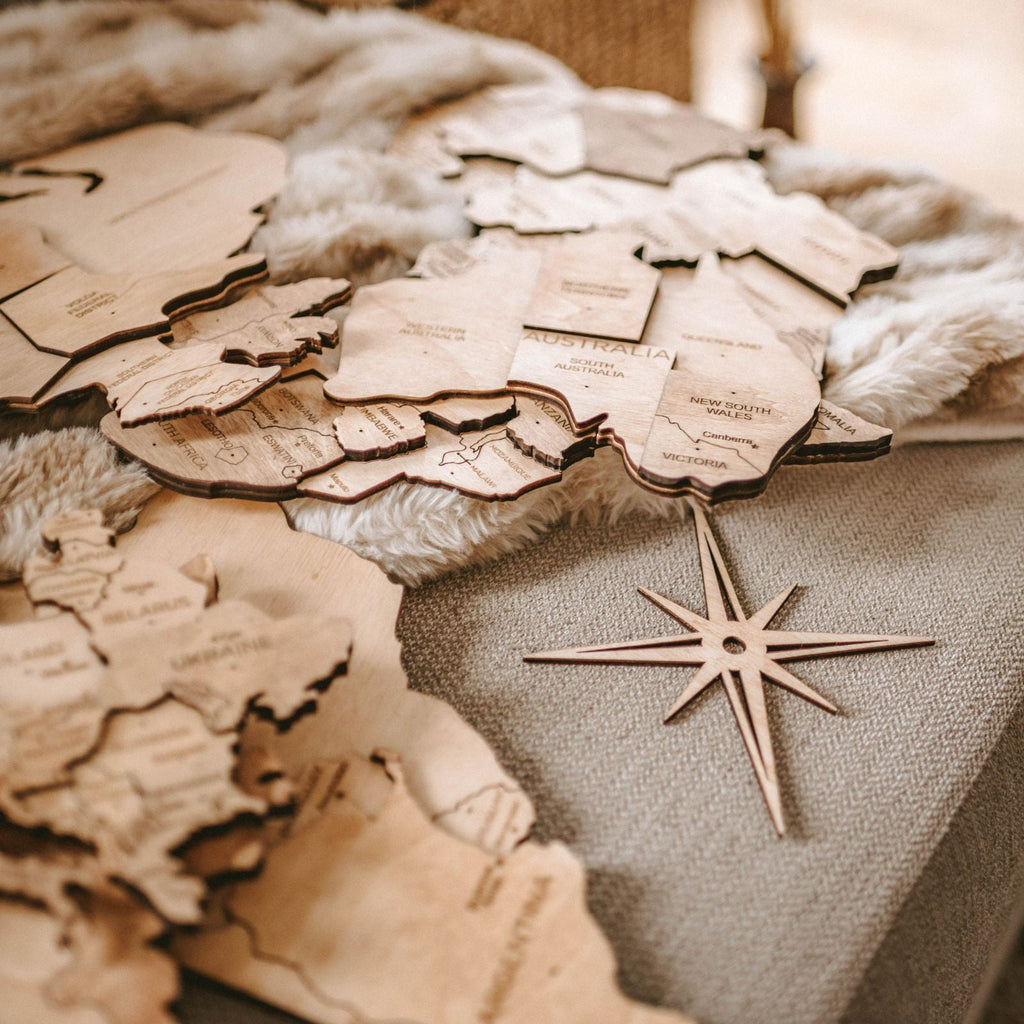 Wooden World Map Wall Art for Bedroom - Eco-Conscious Decor