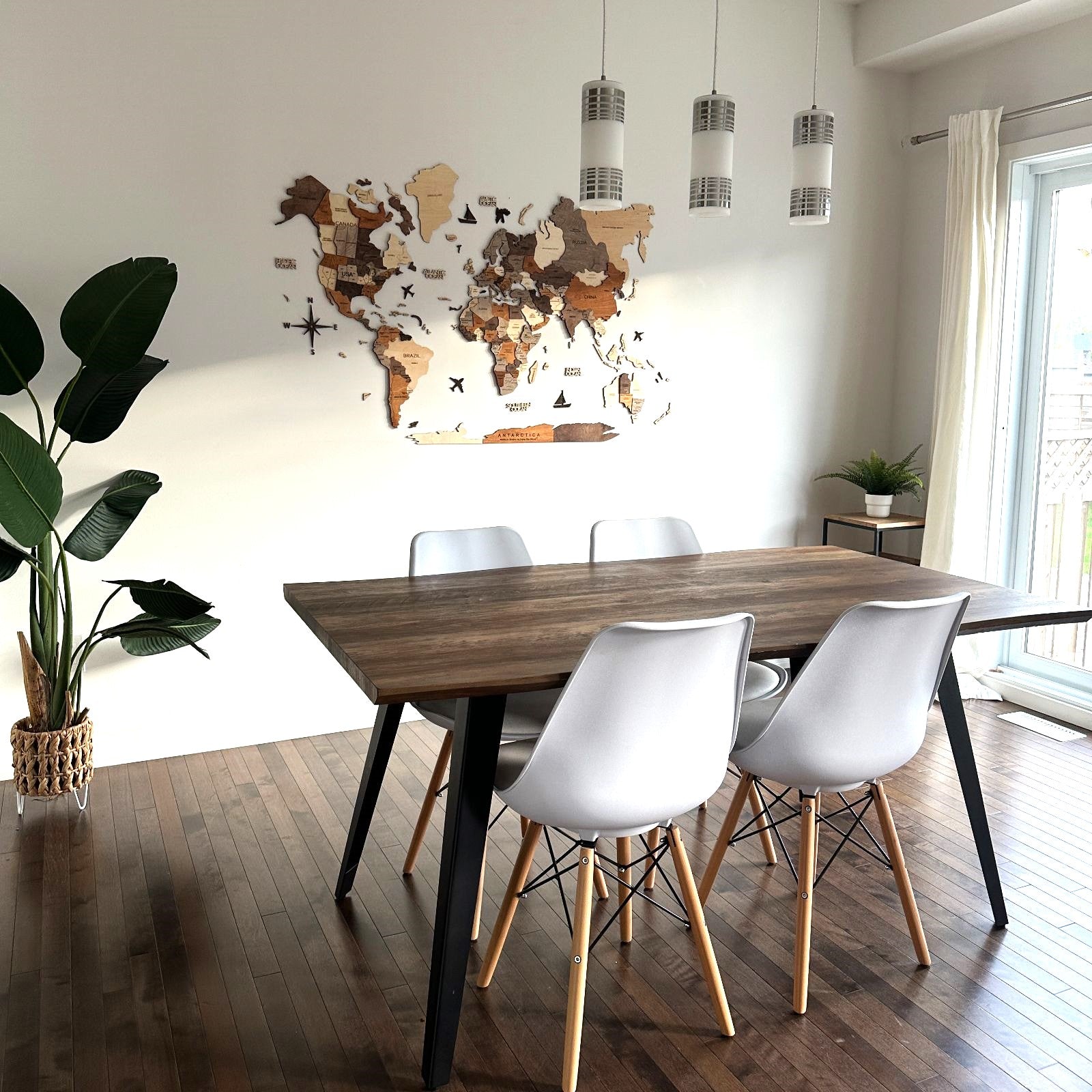 3D World Map Kitchen Wall Art