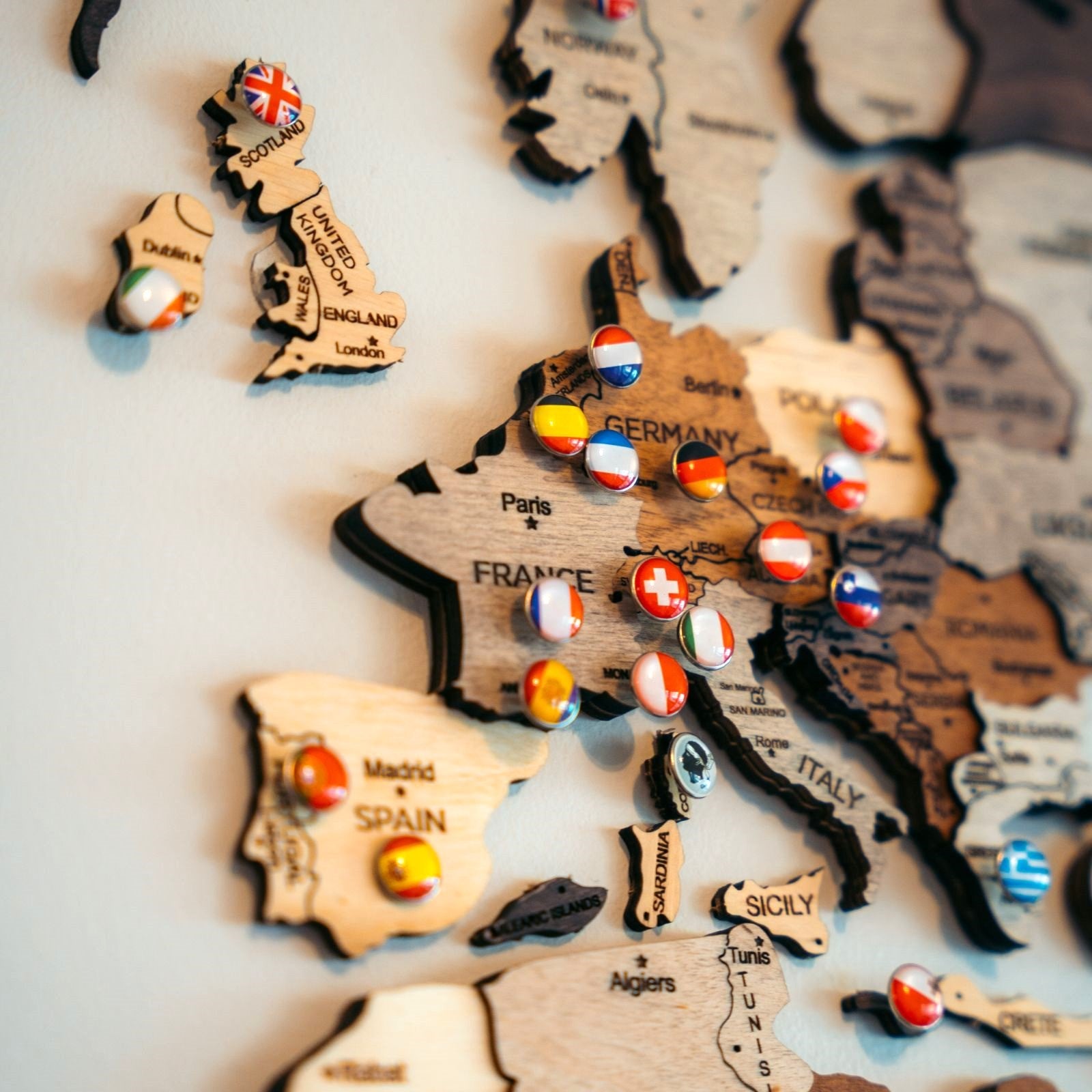 3D World Map Kitchen Wall Art