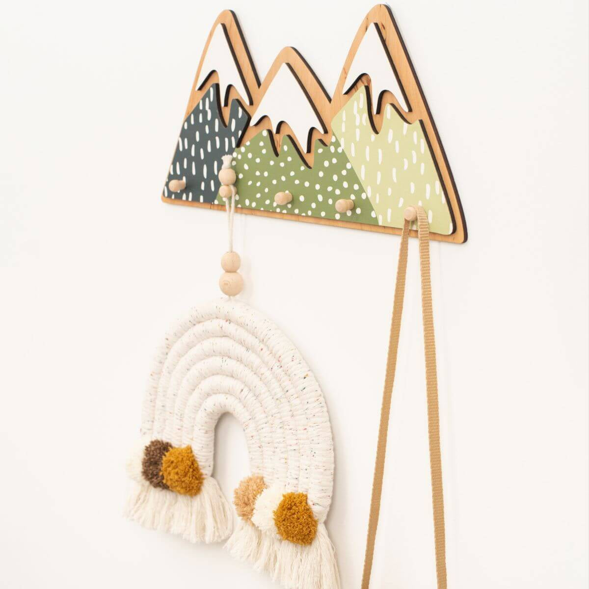 Mountain Wall Hooks for Nursery – Gender-Neutral Kid’s Wall Decor
