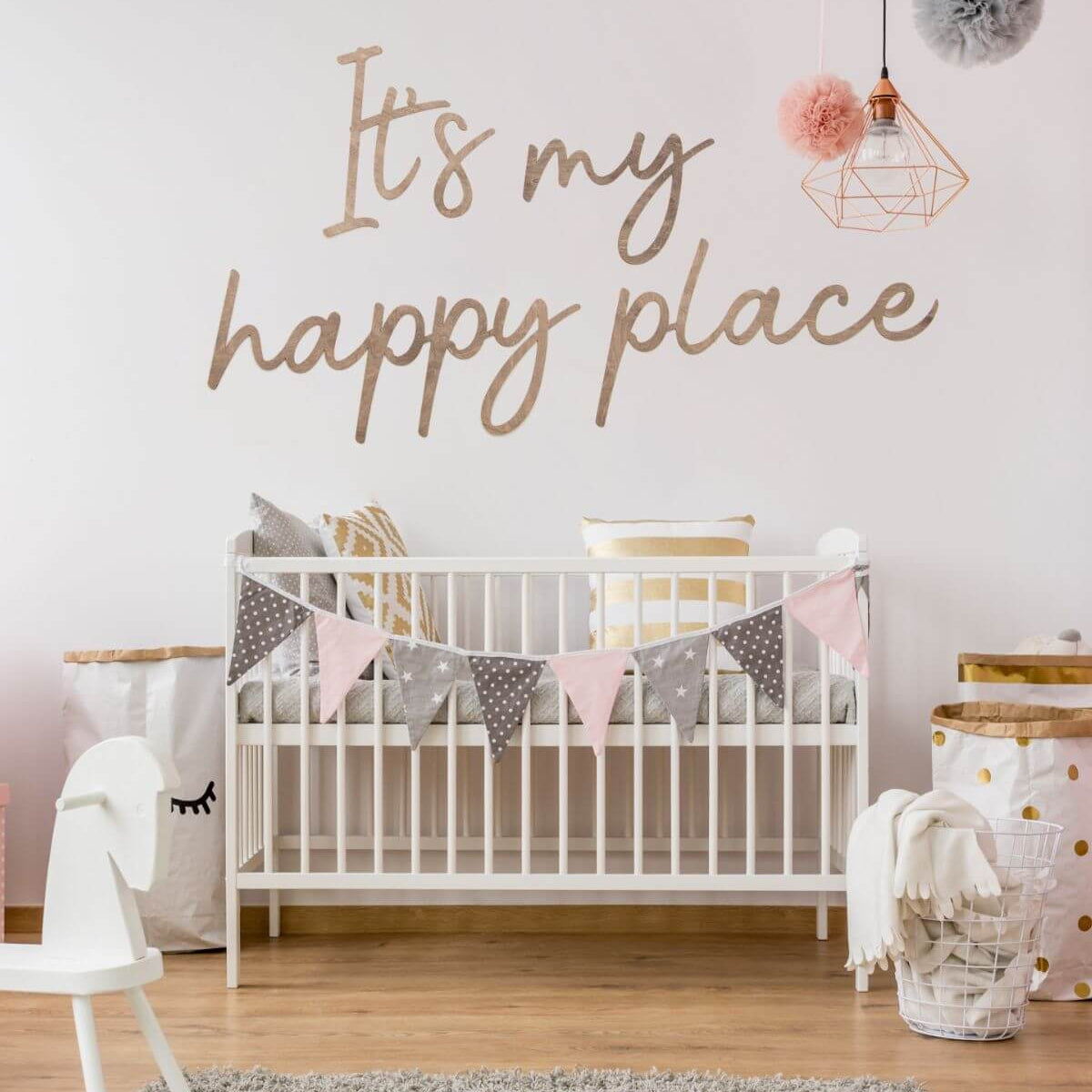 Minimalist Wooden Signs for Baby Room Brown Beige Nursery Decor
