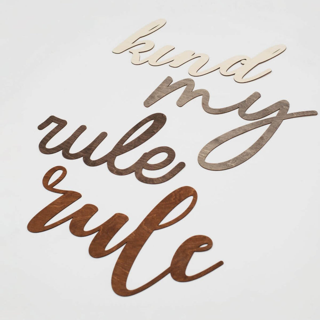 Minimalist Wooden Signs for Baby Room Brown Beige Nursery Decor
