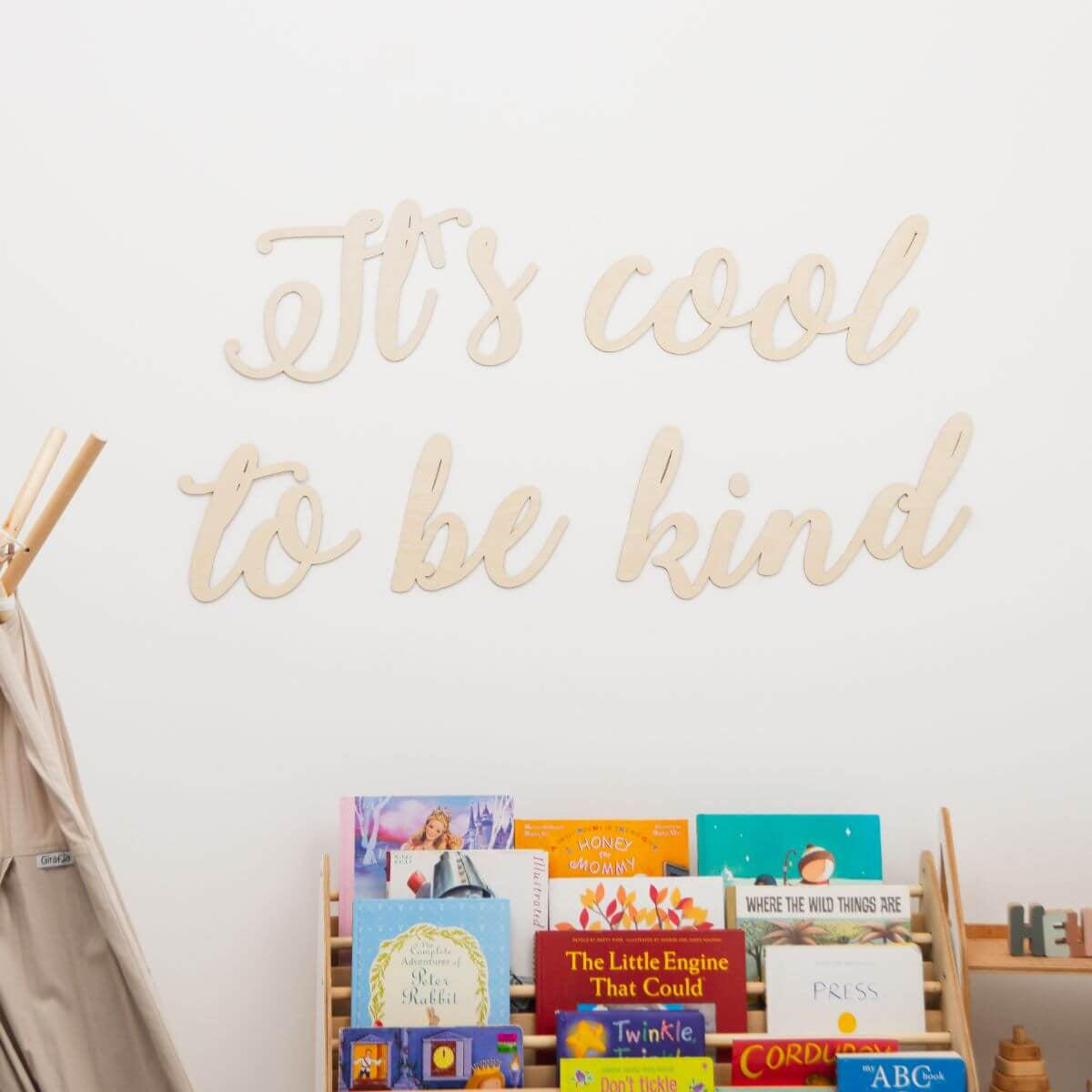 Minimalist Wooden Signs for Baby Room Brown Beige Nursery Decor