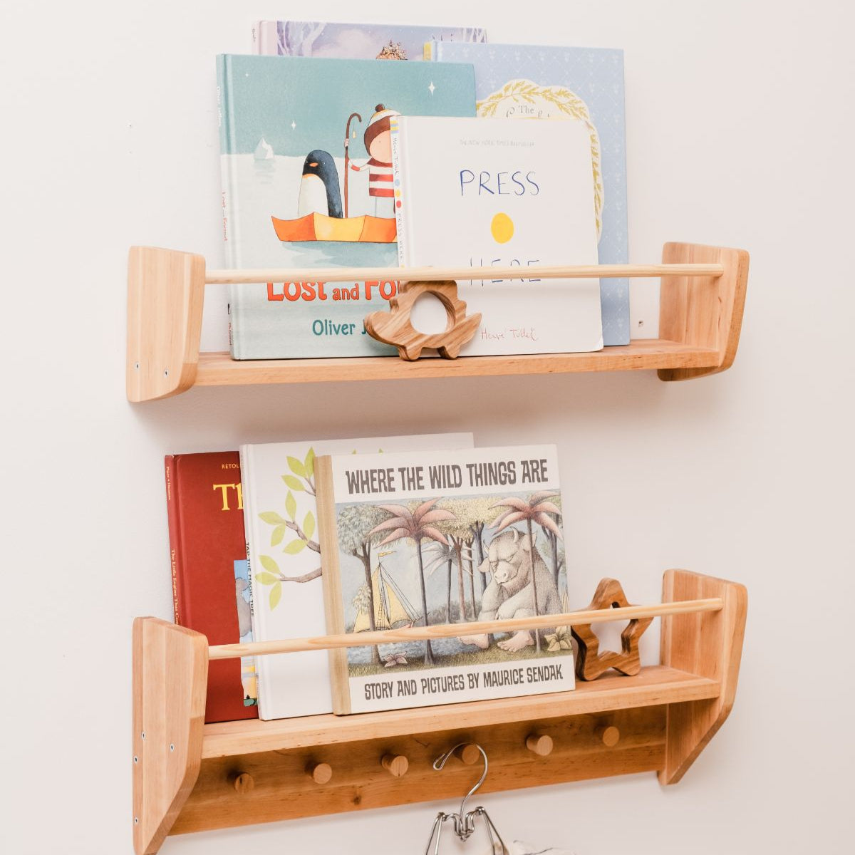Wall-Mounted Nursery Bookshelf for Organized Kids' Room Storage