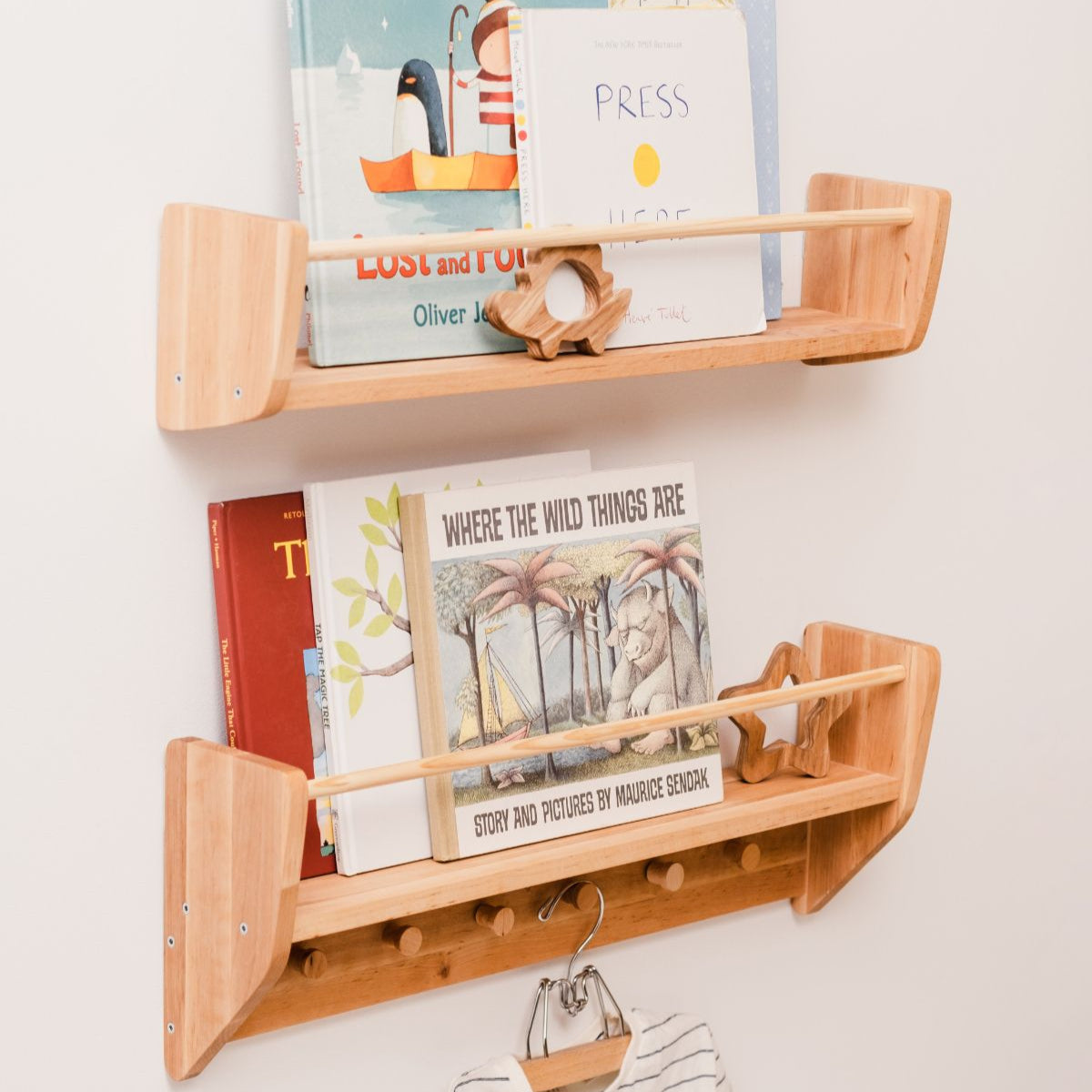 Wall-Mounted Nursery Bookshelf for Organized Kids' Room Storage