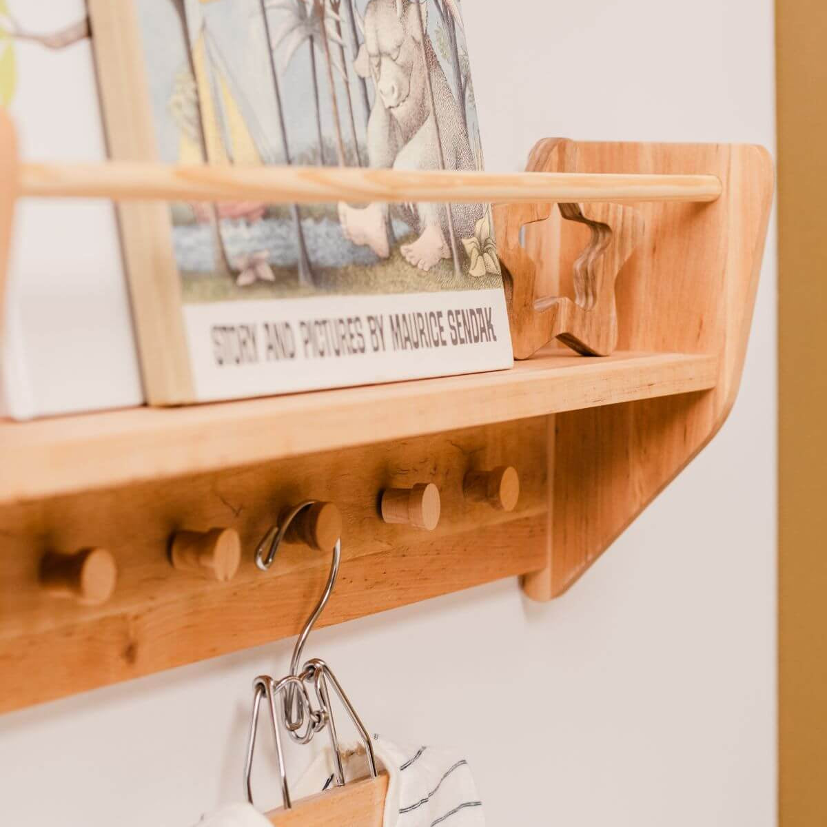Wall-Mounted Nursery Bookshelf for Organized Kids' Room Storage