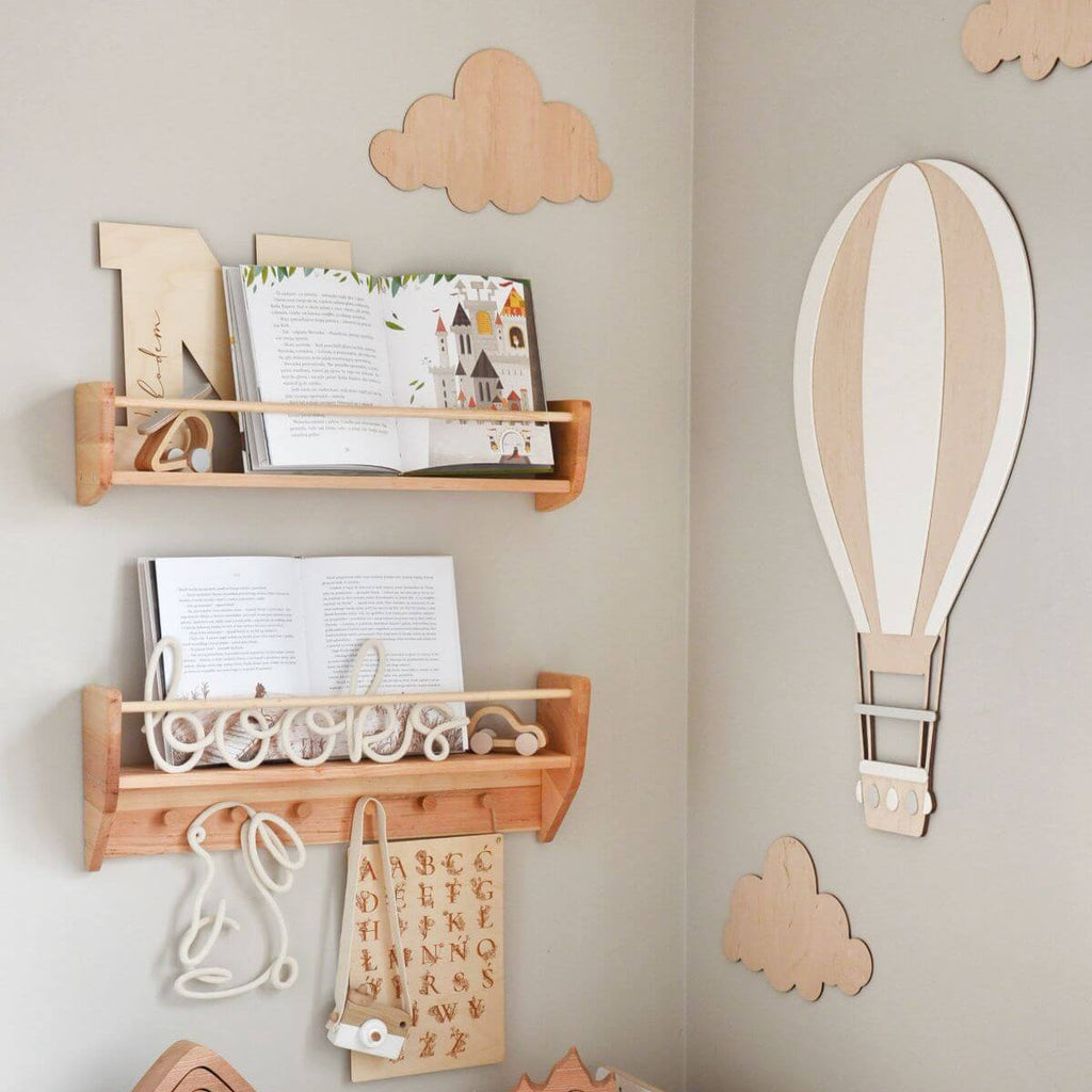 Wall-Mounted Nursery Bookshelf for Organized Kids' Room Storage