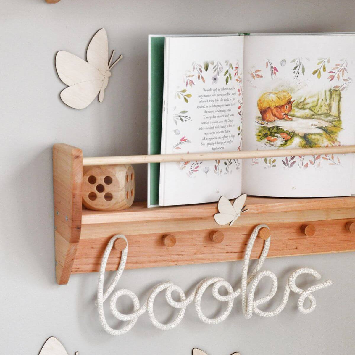 Wall-Mounted Nursery Bookshelf for Organized Kids' Room Storage