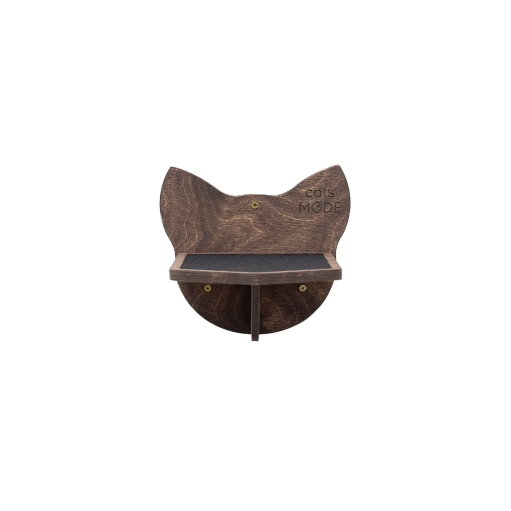 Wall-Mounted Dark Walnut Cat Step - Elegant Floating Cat Ladder