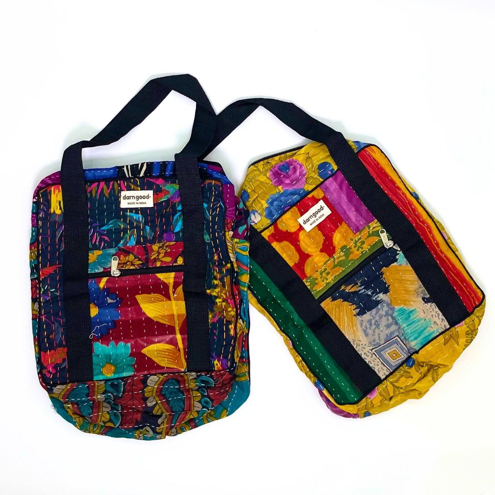 Wanderlust Kantha Stitched Cotton Adventure Bag
