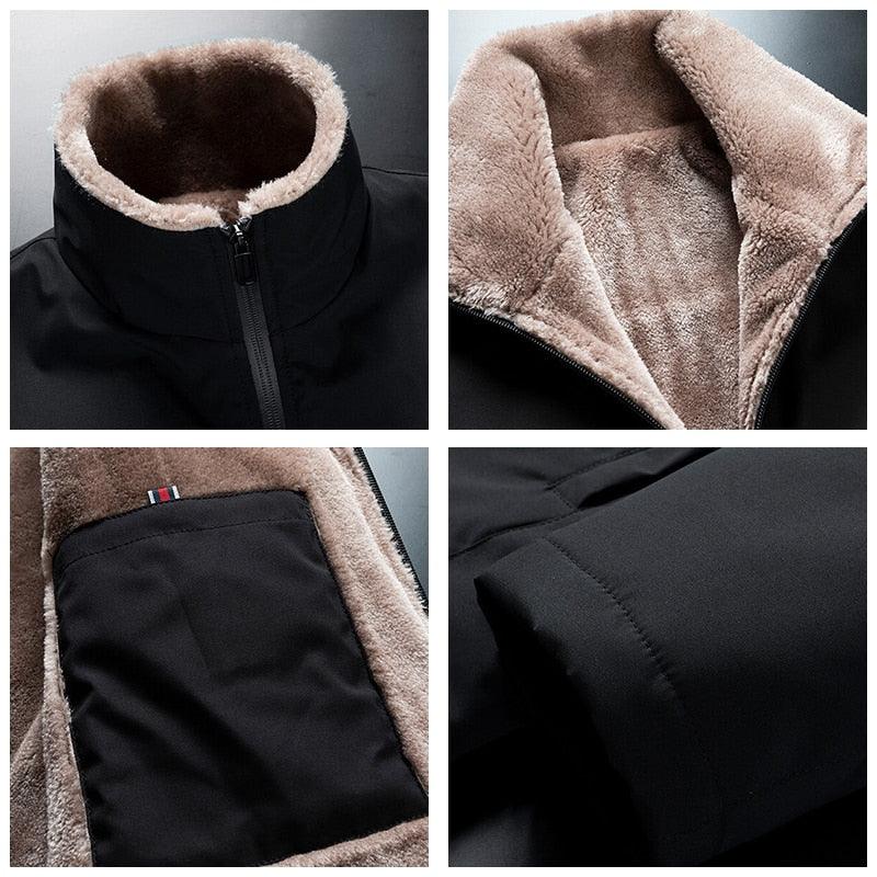 Men's Windproof Fleece Jacket Softshell Outdoor Winter Coat