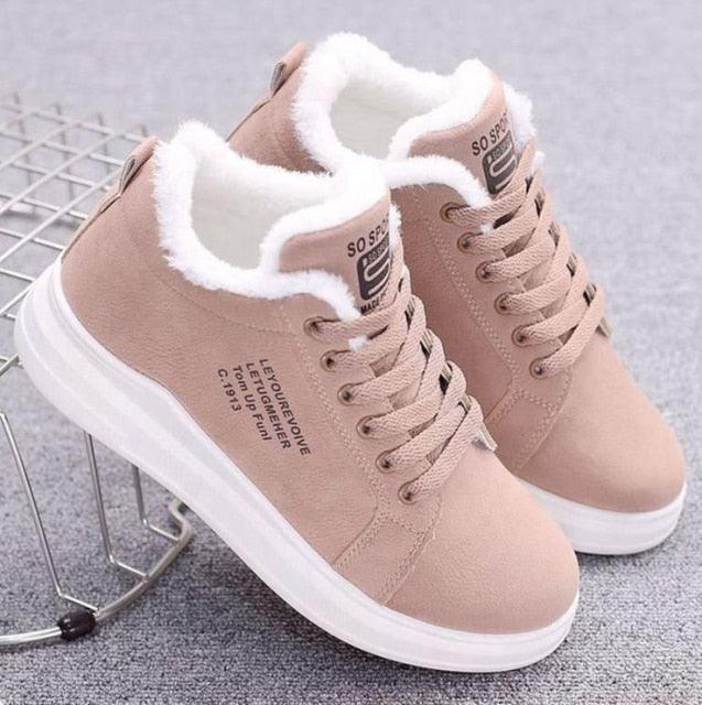 Women’s Fur Lined Winter Snow Boots – Warm Casual Ankle Sneakers - lifestyle shot