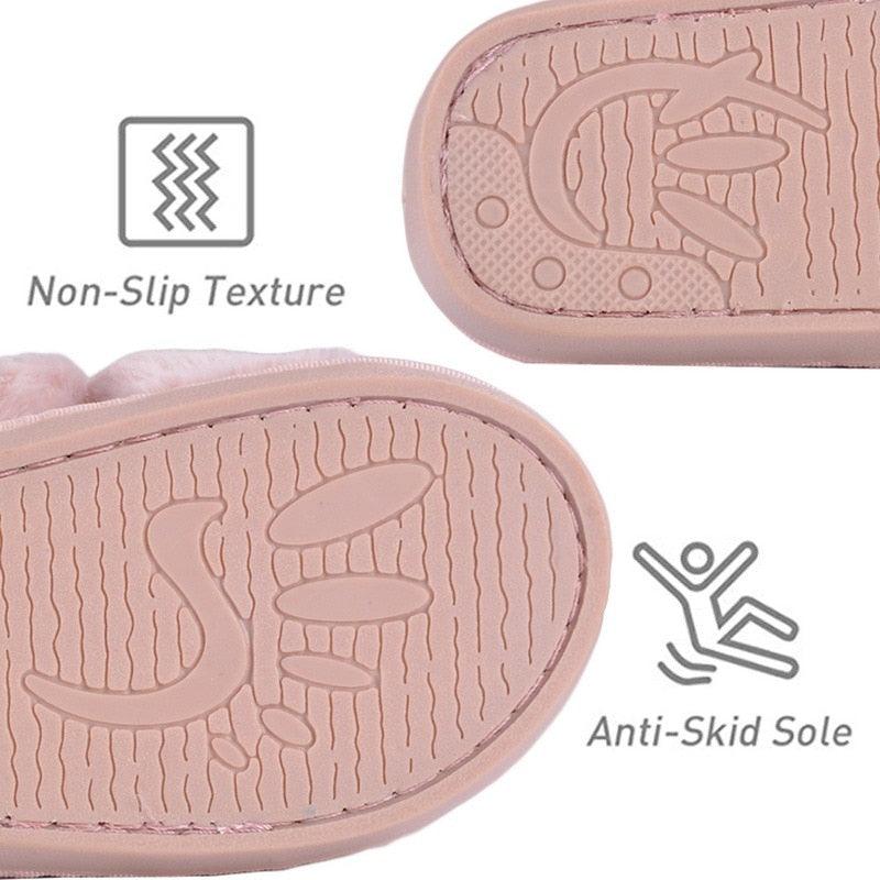 Women’s Warm Fluffy Memory Foam Slippers – Cozy Indoor Slides