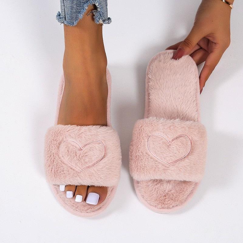 Women’s Warm Fluffy Memory Foam Slippers – Cozy Indoor Slides