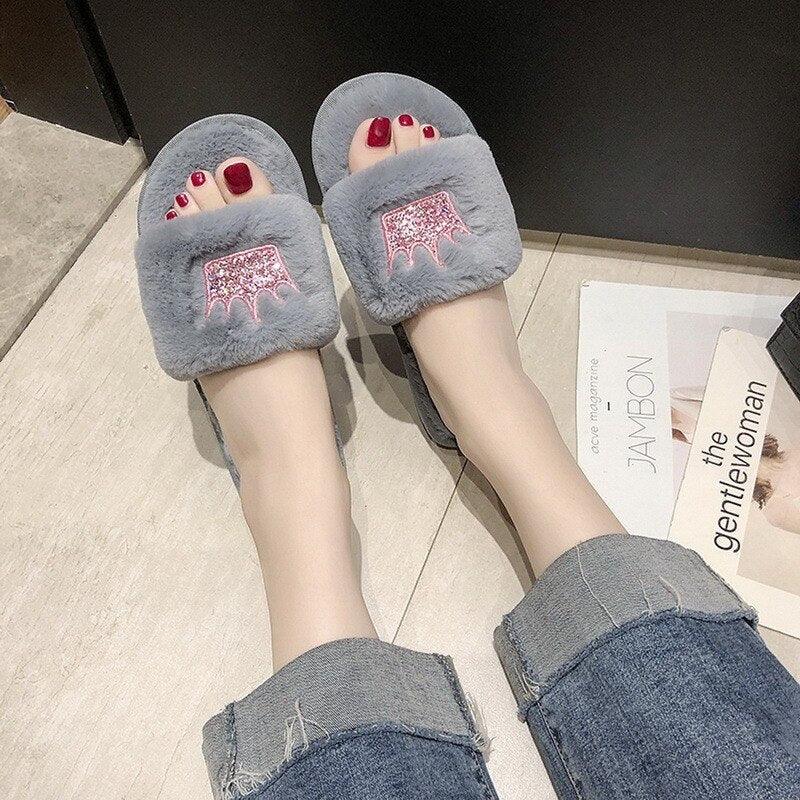Women’s Warm Fluffy Memory Foam Slippers – Cozy Indoor Slides
