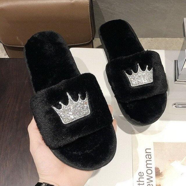 Women’s Warm Fluffy Memory Foam Slippers – Cozy Indoor Slides
