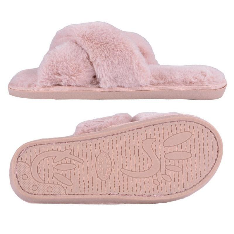 Women’s Warm Fluffy Memory Foam Slippers – Cozy Indoor Slides