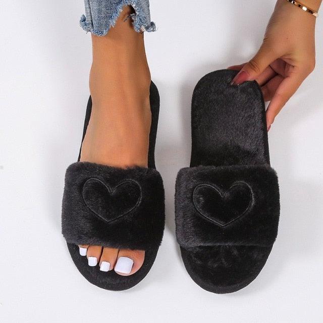 Women’s Warm Fluffy Memory Foam Slippers – Cozy Indoor Slides