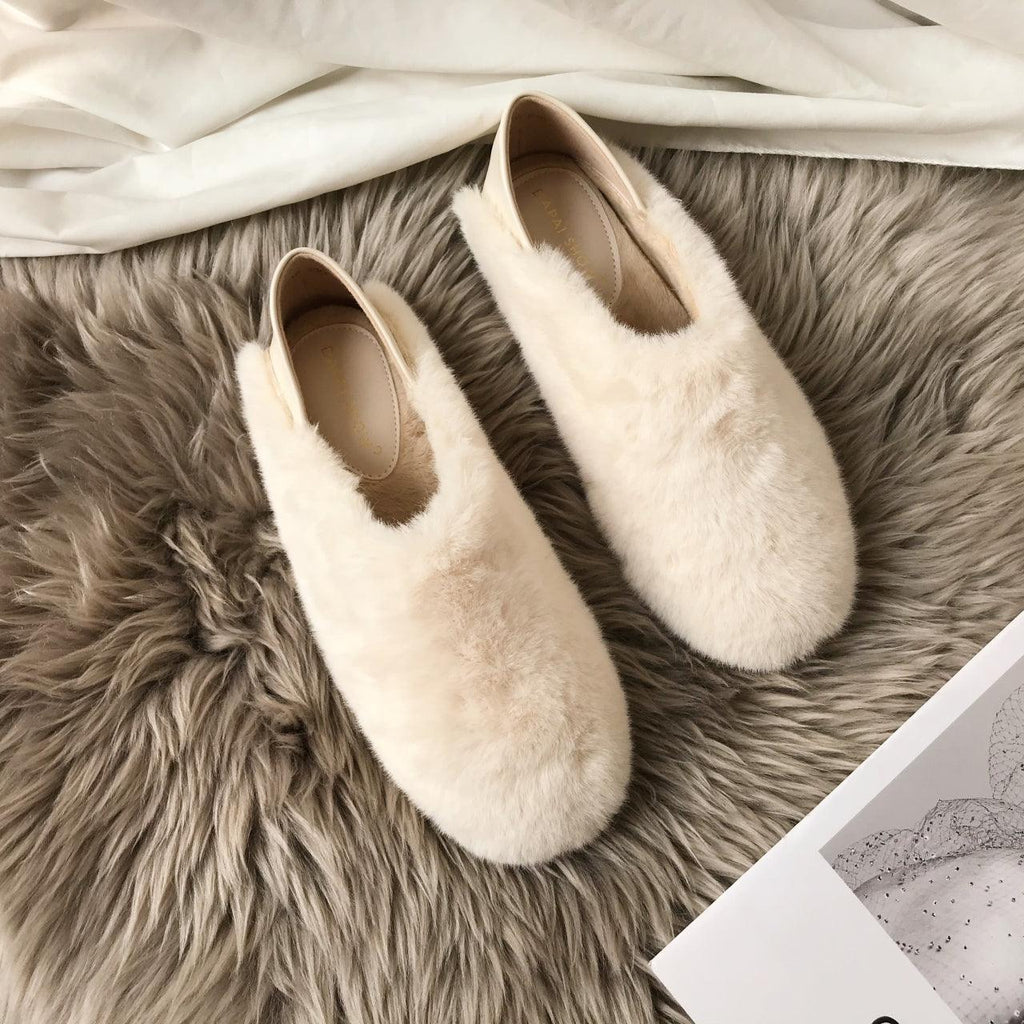 Women's Fuzzy Fur Loafers Memory Foam Indoor Outdoor House Slippers