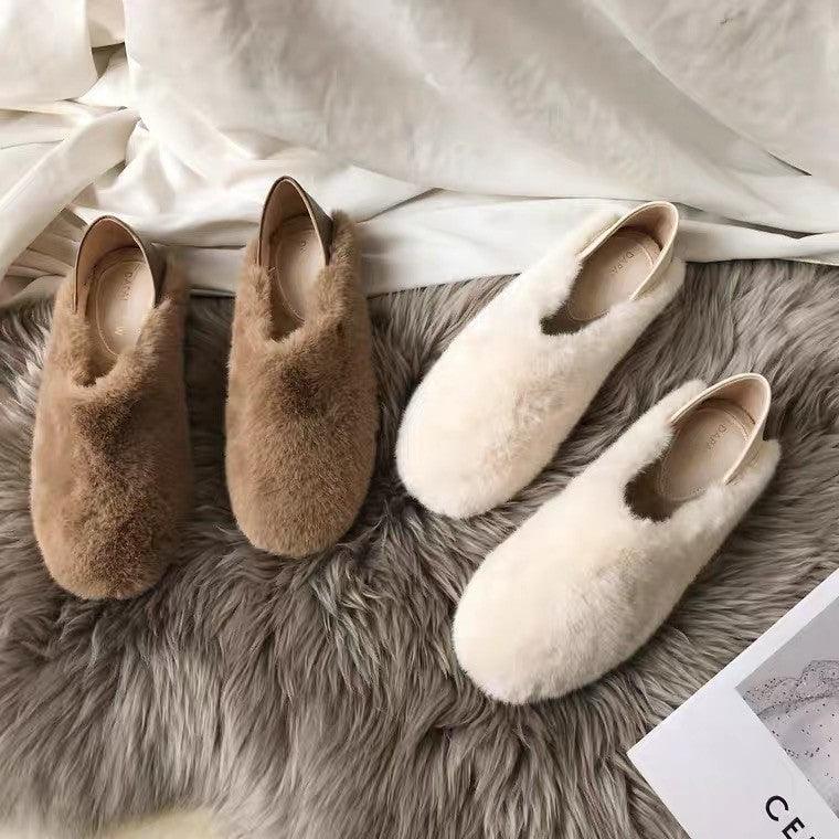 Women's Fuzzy Fur Loafers Memory Foam Indoor Outdoor House Slippers
