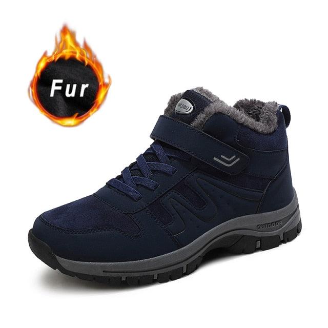Unisex Fur-Lined Winter Snow Boots Anti-Slip Outdoor Hiking Shoes