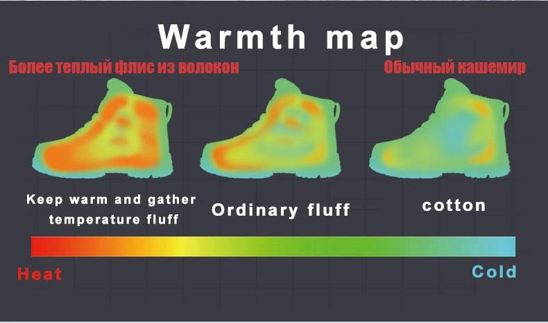 Unisex Fur-Lined Winter Snow Boots Anti-Slip Outdoor Hiking Shoes