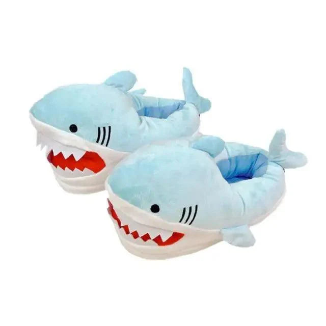 Women's Plush Shark Slippers - Cute Cartoon Winter Indoor Shoes
