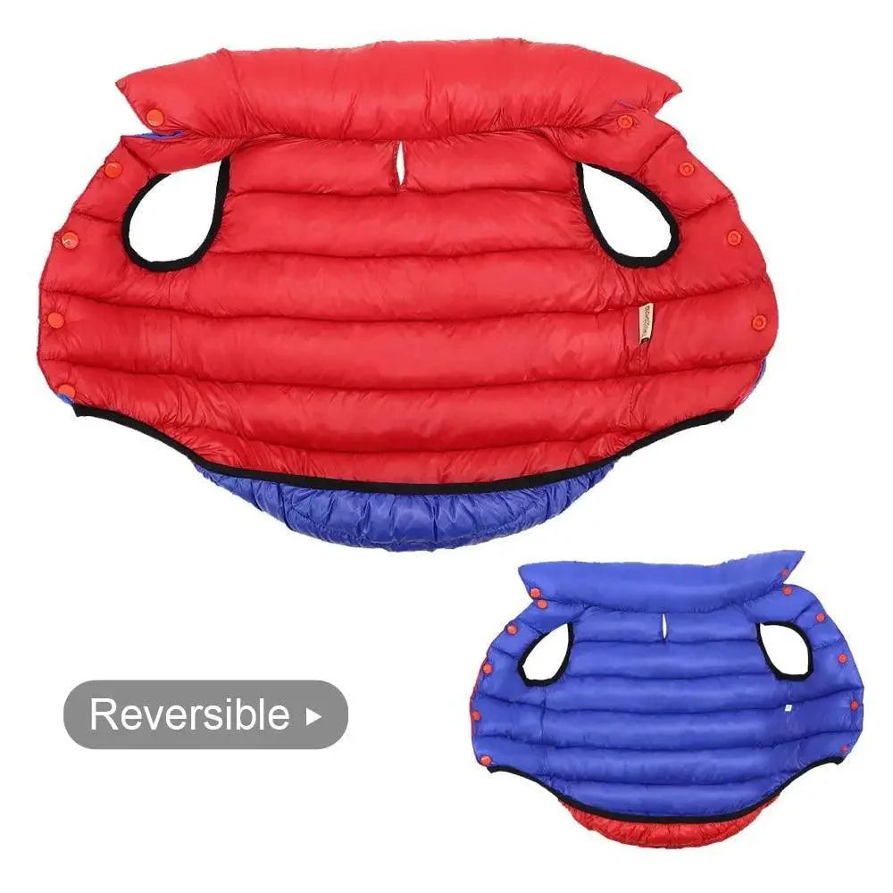 Warm Reversible Dog Vest Winter Jacket for Small to Large Dogs