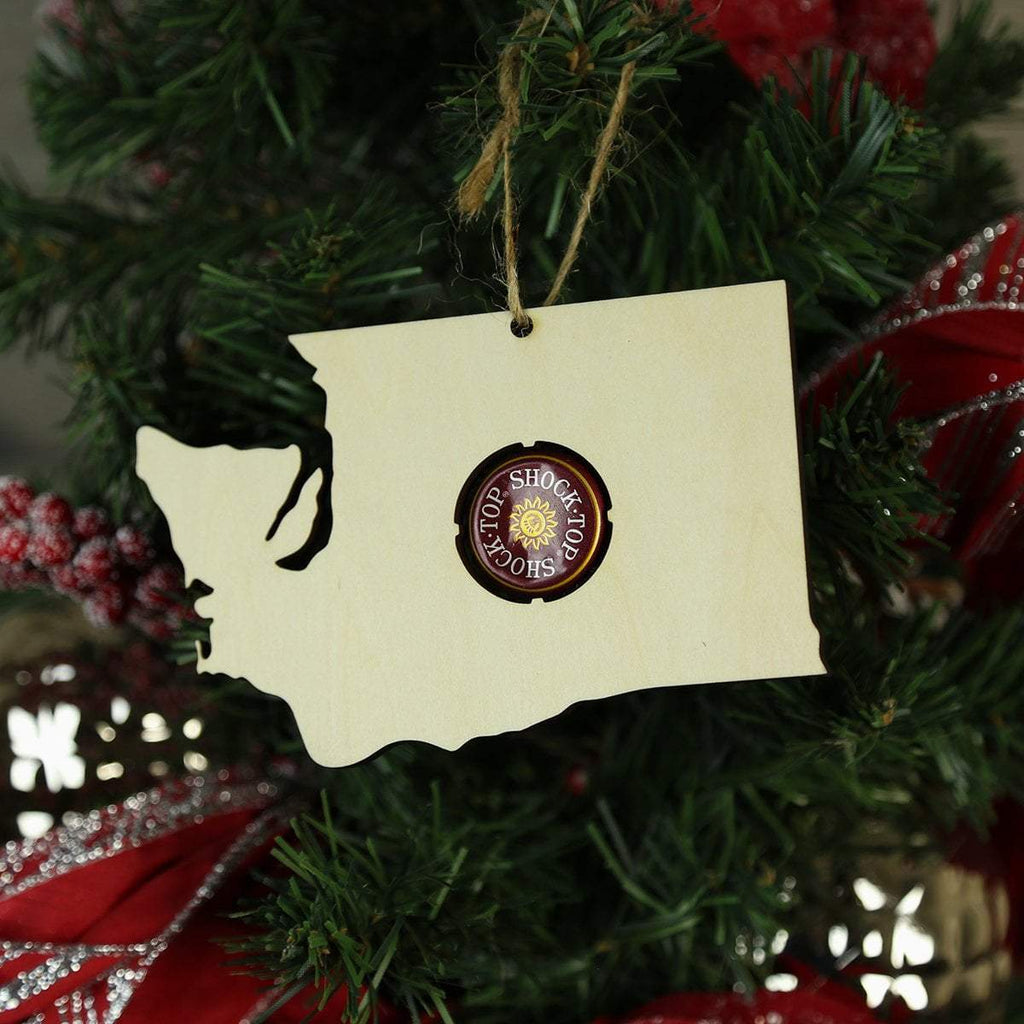 Washington Beer Cap Map Ornaments
