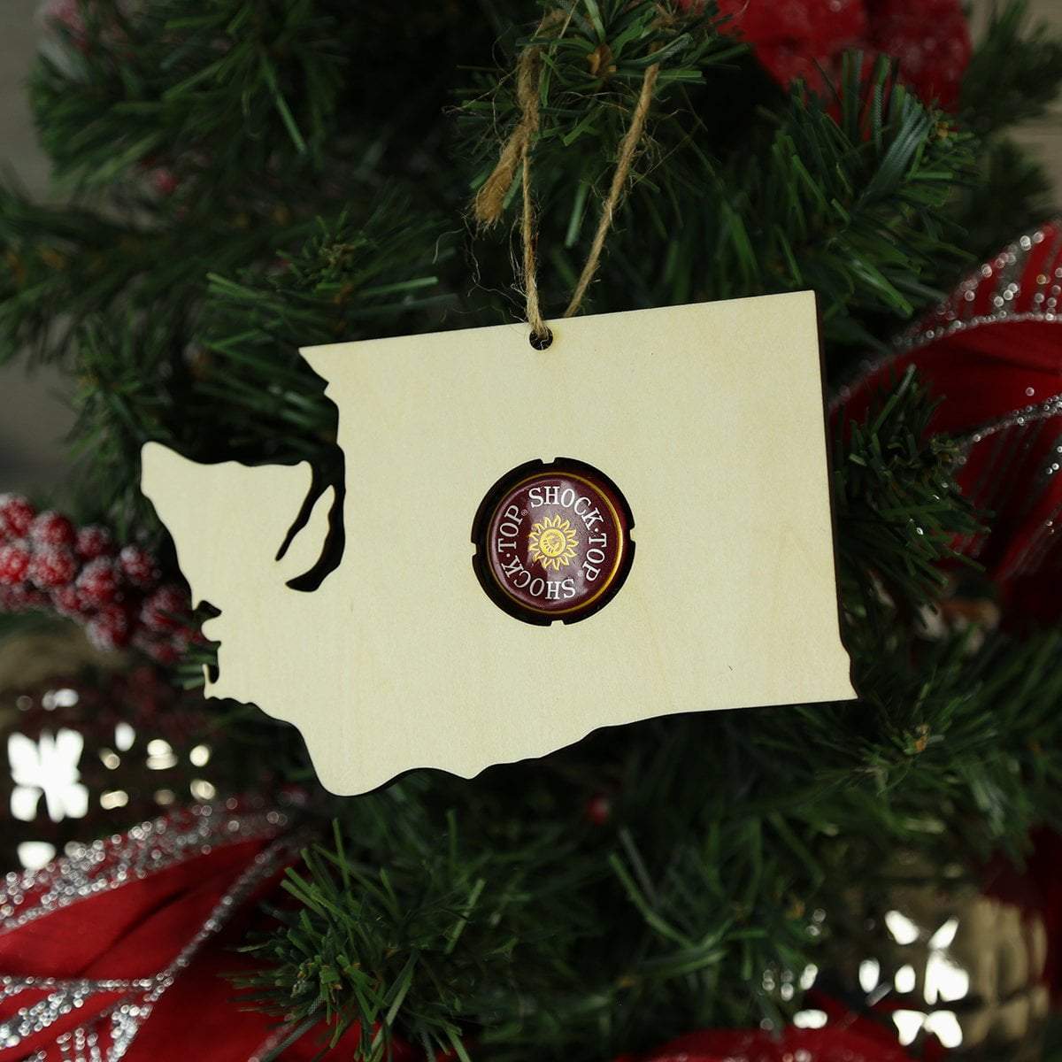 Washington Beer Cap Map Ornaments