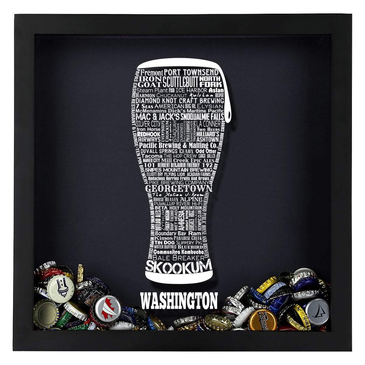 Washington Beer Typography Shadow Box