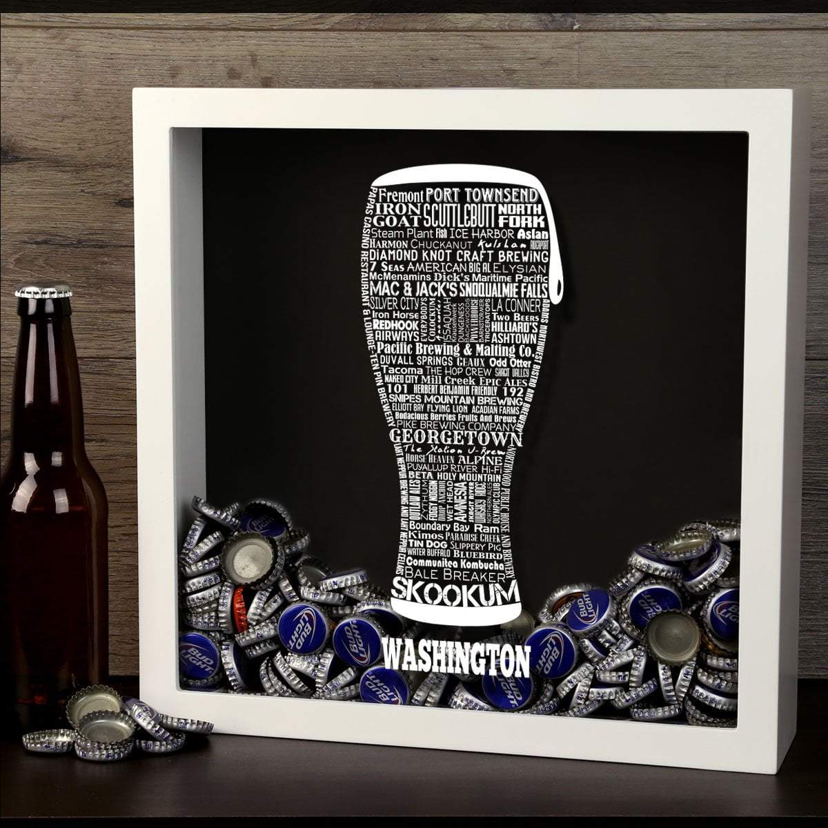 Washington Beer Typography Shadow Box