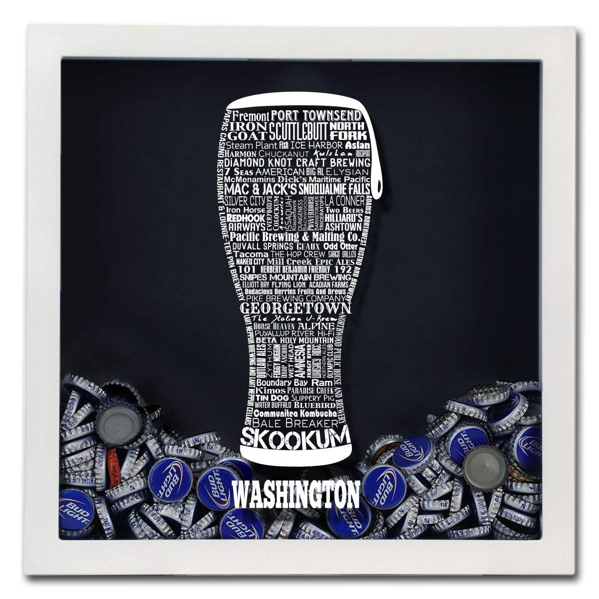 Washington Beer Typography Shadow Box