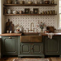 Manganese Delft Wallpaper by H.M.Craig