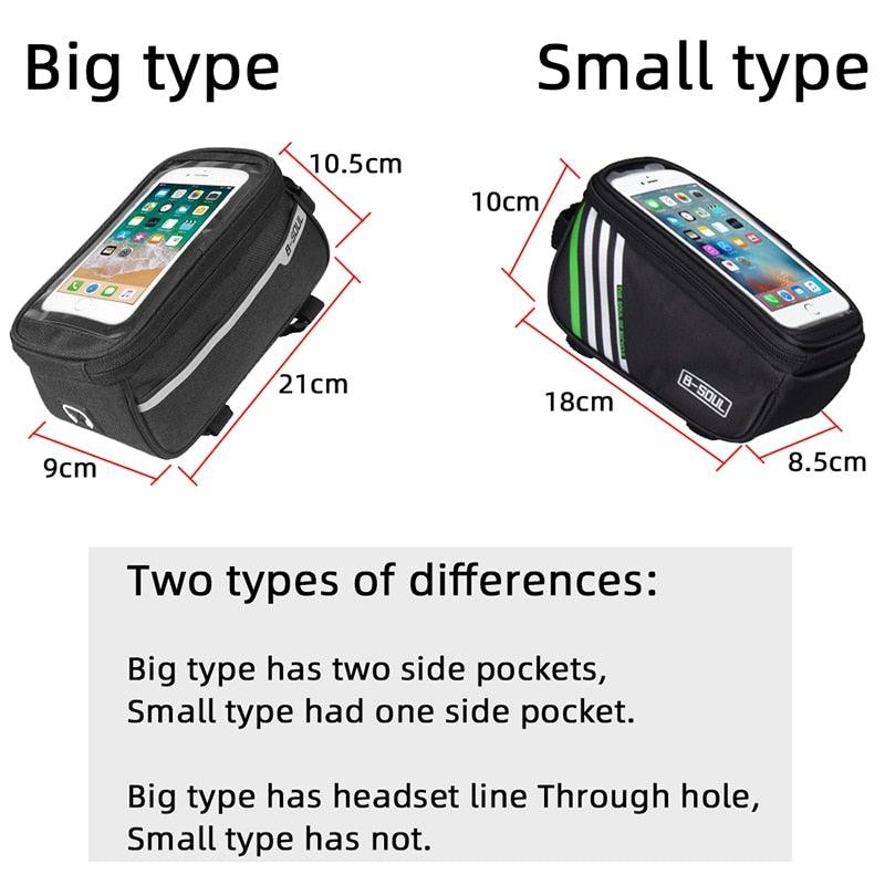 Waterproof Bike Front Frame Bag for Cycling and Phone Storage