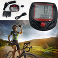 Stevvex waterproof digital bicycle speedometer with LCD display mounted on a bike handlebar