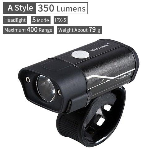 Modern Waterproof USB Rechargeable LED Bike Headlight with Horn