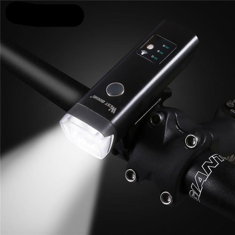 Modern Waterproof USB Rechargeable LED Bike Headlight with Horn