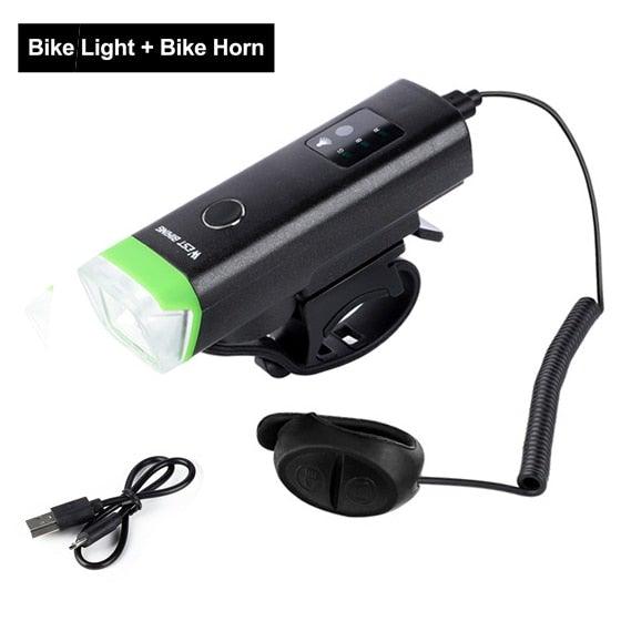 Modern Waterproof USB Rechargeable LED Bike Headlight with Horn