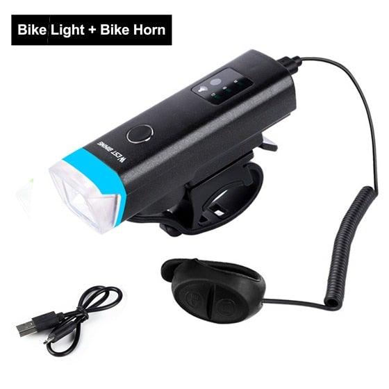 Modern Waterproof USB Rechargeable LED Bike Headlight with Horn