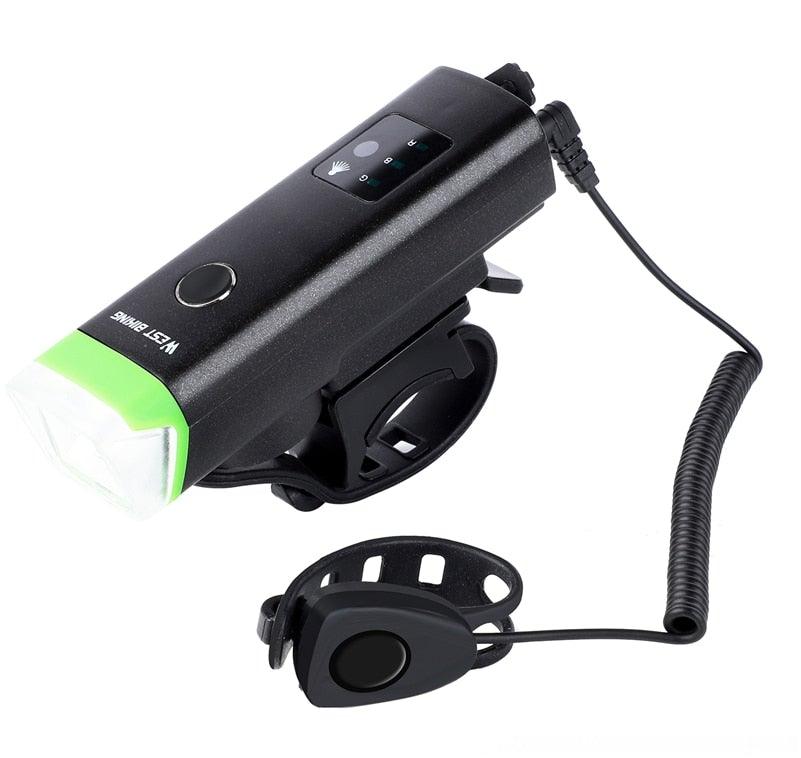Modern Waterproof USB Rechargeable LED Bike Headlight with Horn