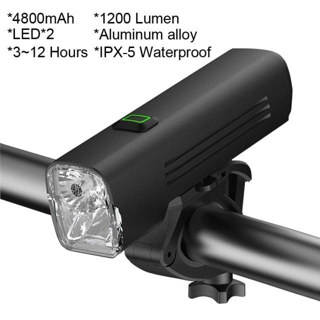 1000 Lumen USB Rechargeable Bike Light Set with Power Bank