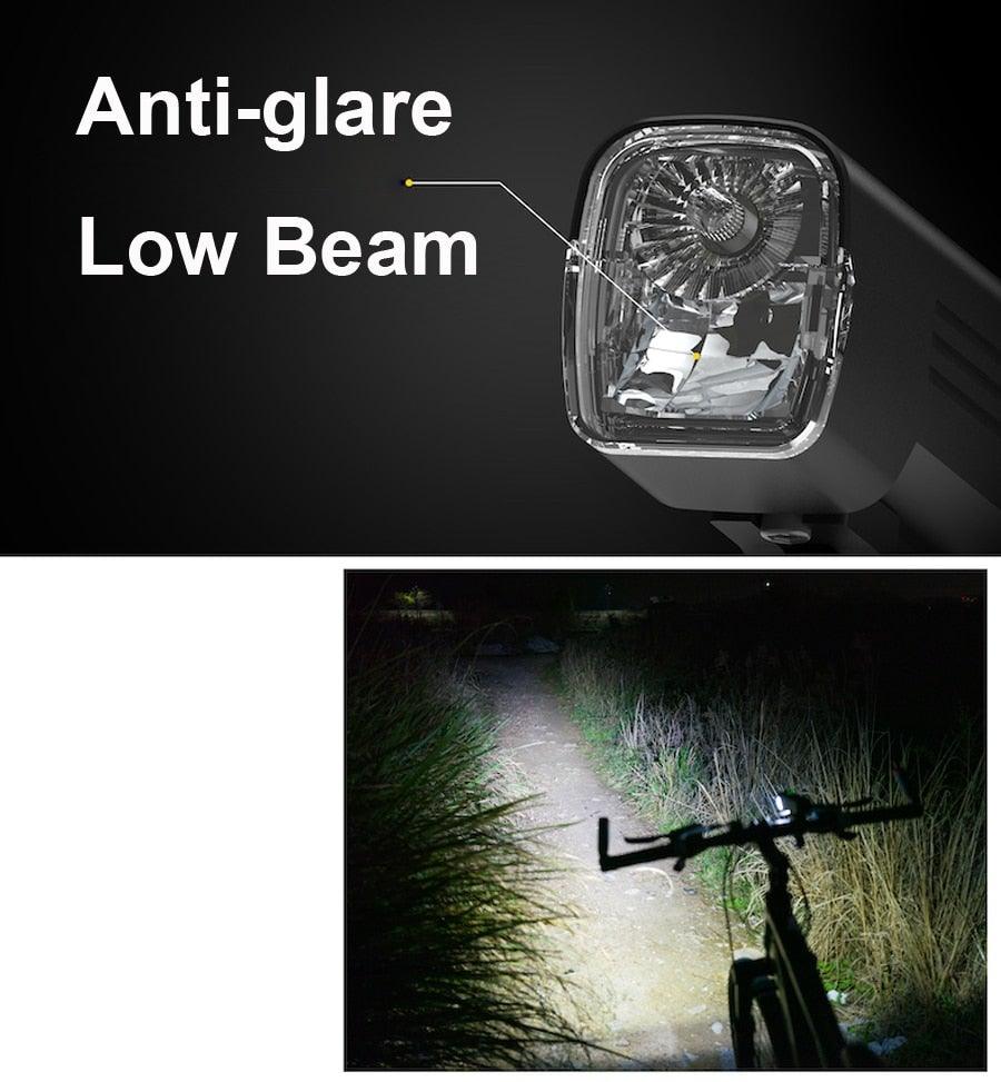 1000 Lumen USB Rechargeable Bike Light Set with Power Bank