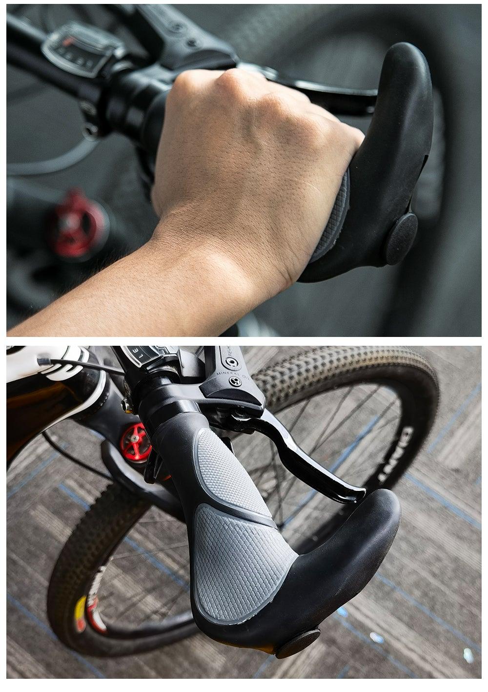 Ergonomic Silicone Handlebar Grips with Bilateral Locking Rings
