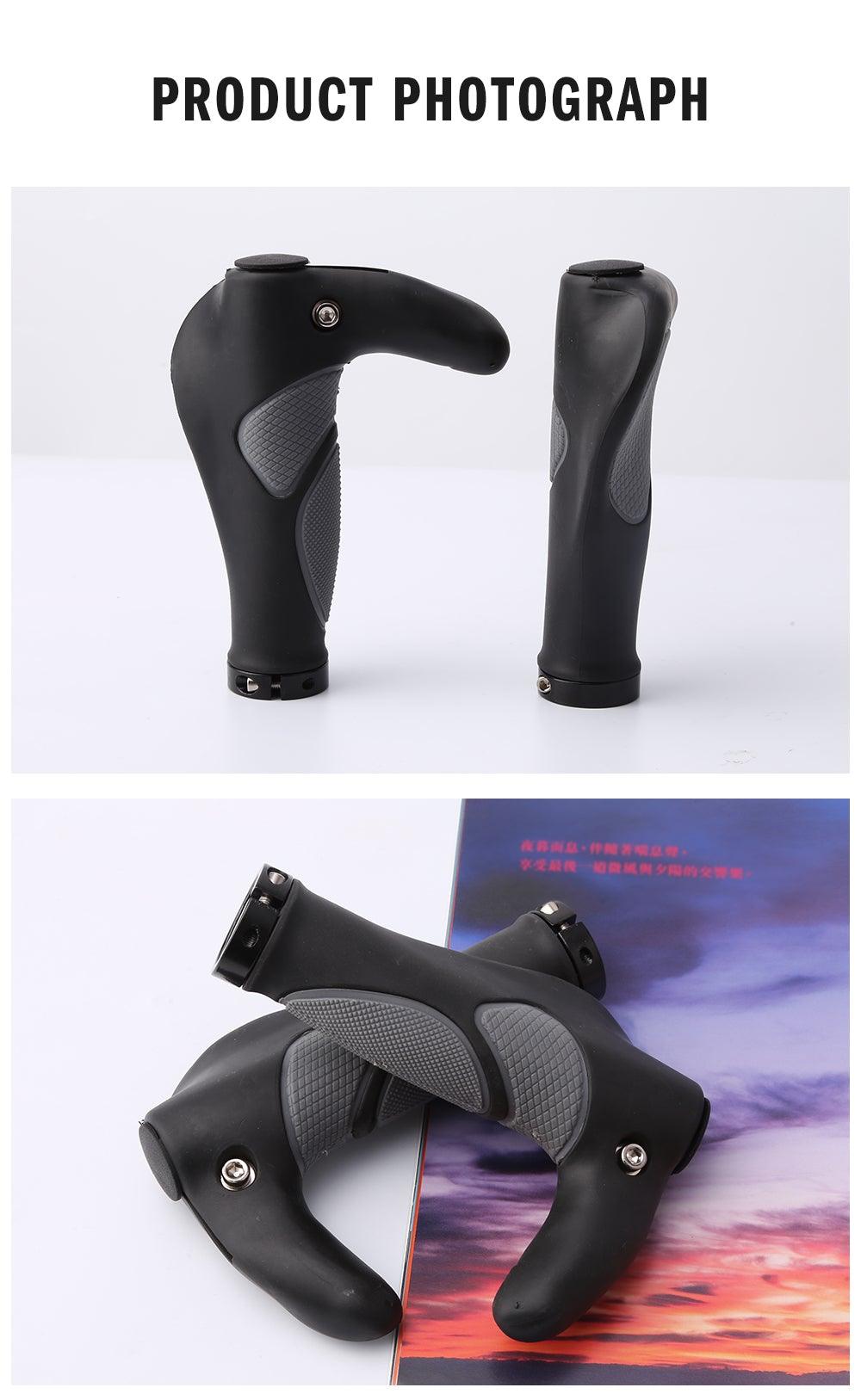 Ergonomic Silicone Handlebar Grips with Bilateral Locking Rings