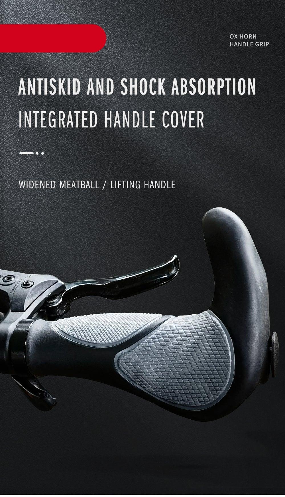 Ergonomic Silicone Handlebar Grips with Bilateral Locking Rings