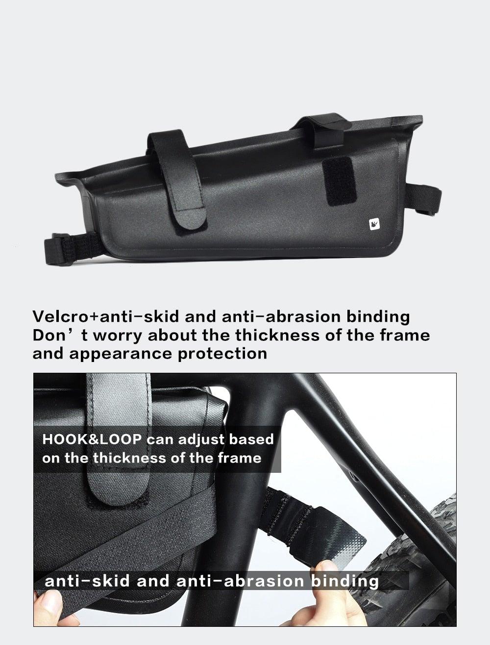 Waterproof Hard Shell Bicycle Top Tube Bag - Stable Cycling Mount